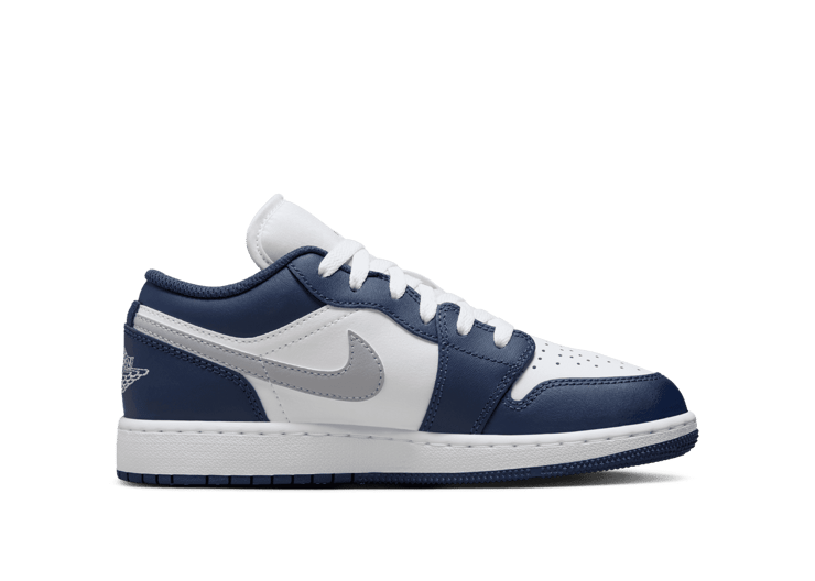 Air Jordan 1 Low 'Midnight Navy Wolf Grey' (GS) - 553560-141
