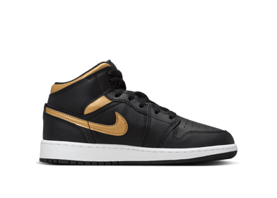 Air Jordan 1 Mid  'Black Metallic Gold' (GS)