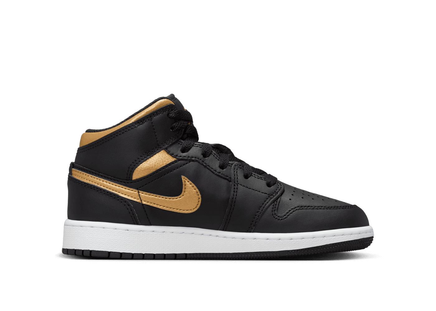 Air Jordan 1 Mid  'Black Metallic Gold' (GS)