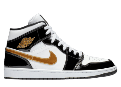 Black white and yellow jordan 1 sale