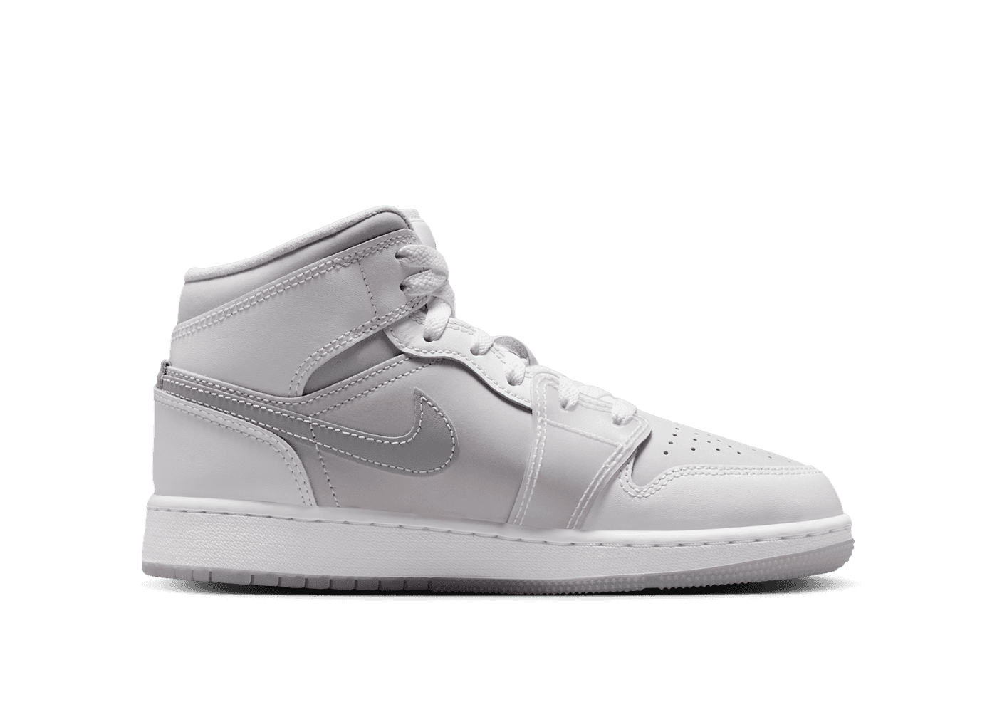 Air Jordan 1 Mid SE  'Summit White Metallic Silver' (GS)