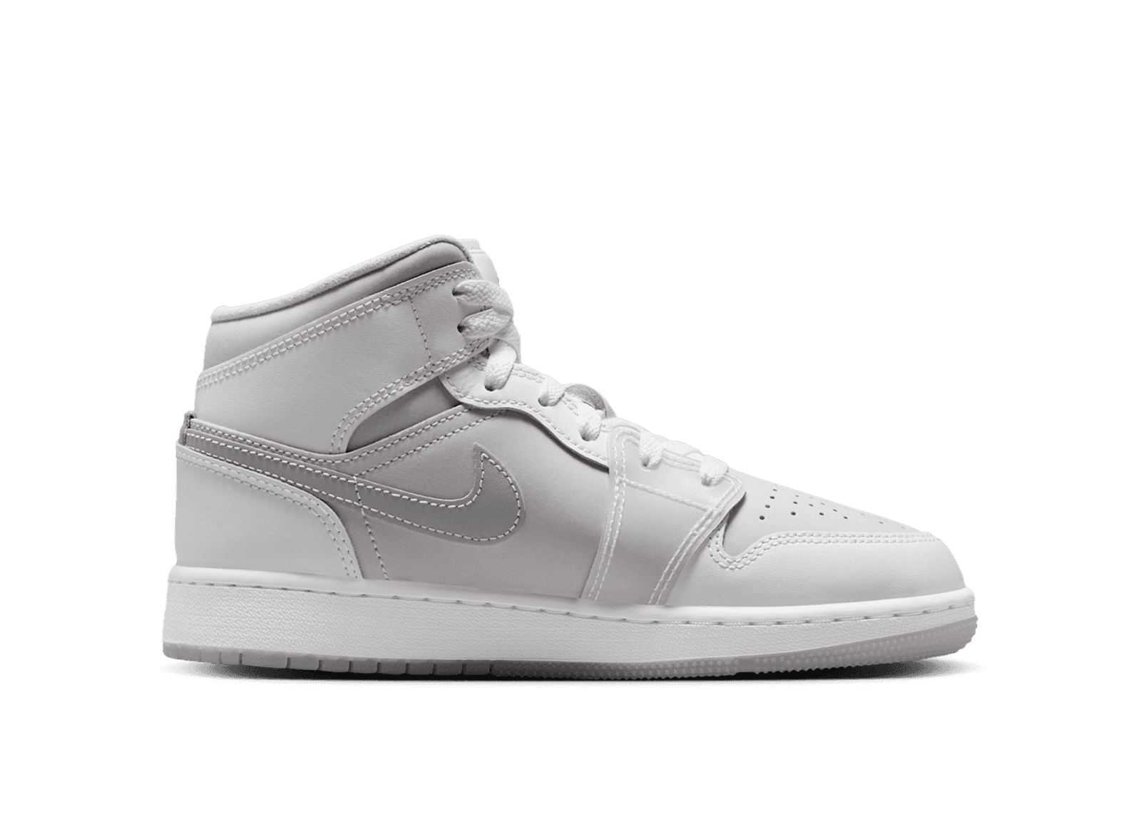 Air Jordan 1 Mid SE 'Summit White Metallic Silver' (GS)