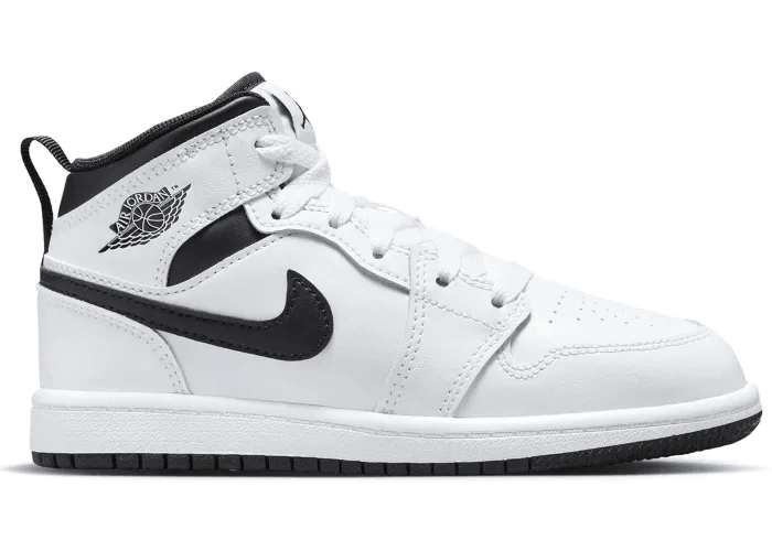 Air Jordan 1 Mid White Black (PS)