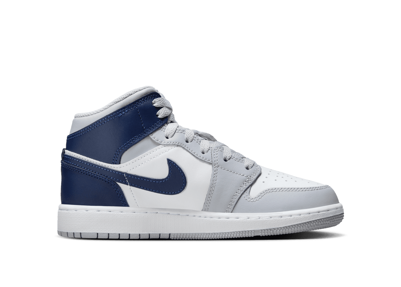 Air Jordan 1 Mid 'Wolf Grey Midnight Navy' (GS) - DQ8423-104