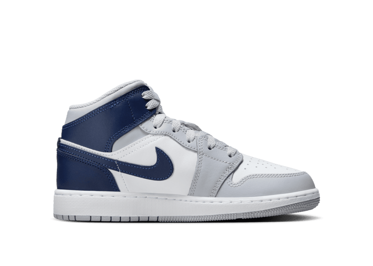 Air Jordan 1 Mid 'Wolf Grey Midnight Navy' (GS) - DQ8423-104