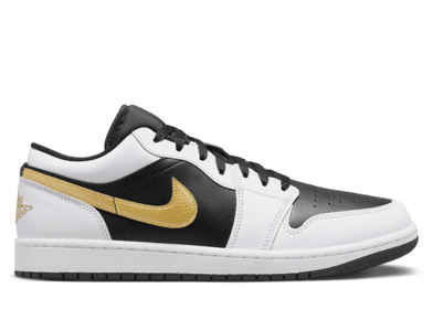 Air Jordan 1 Low White Black Metallic Gold