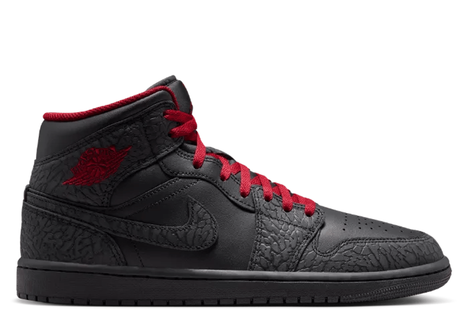 Air Jordan 1 Mid SE Elephant Print Black Tough Red