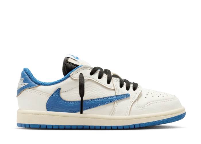 Air Jordan 1 Retro Low OG fragment design Travis Scott Sail Military Blue (PS)