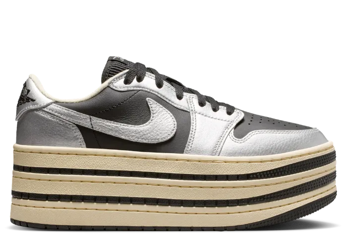 The Platform Air Jordan 1 Low Triple Stack Shines in Silver for Summer
