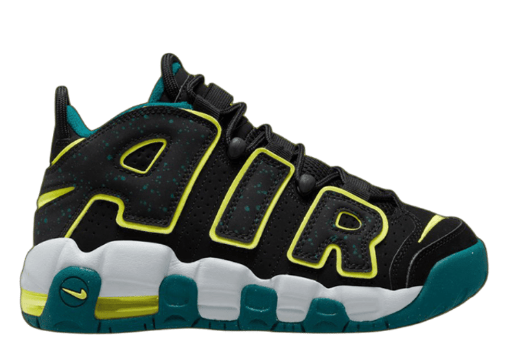 Nike Air More Uptempo Black Volt Geode Teal GS DZ2809 001