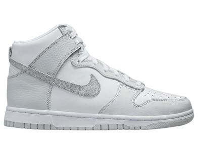 Nike Dunk High Glitter Swoosh White Grey Fog (W)