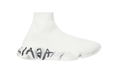 Balenciaga Speed 2.0 Graffiti Recycled Knit White (W)