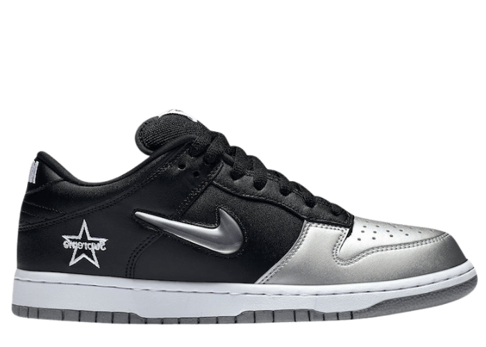 Nike SB Dunk Low Supreme Jewel Swoosh Silver