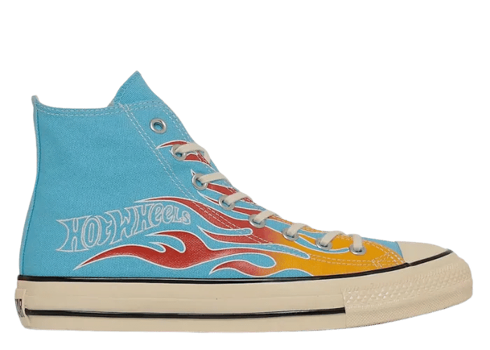 Converse Chuck Taylor All Star Hi Aged Hot Wheels Flames Sky Blue