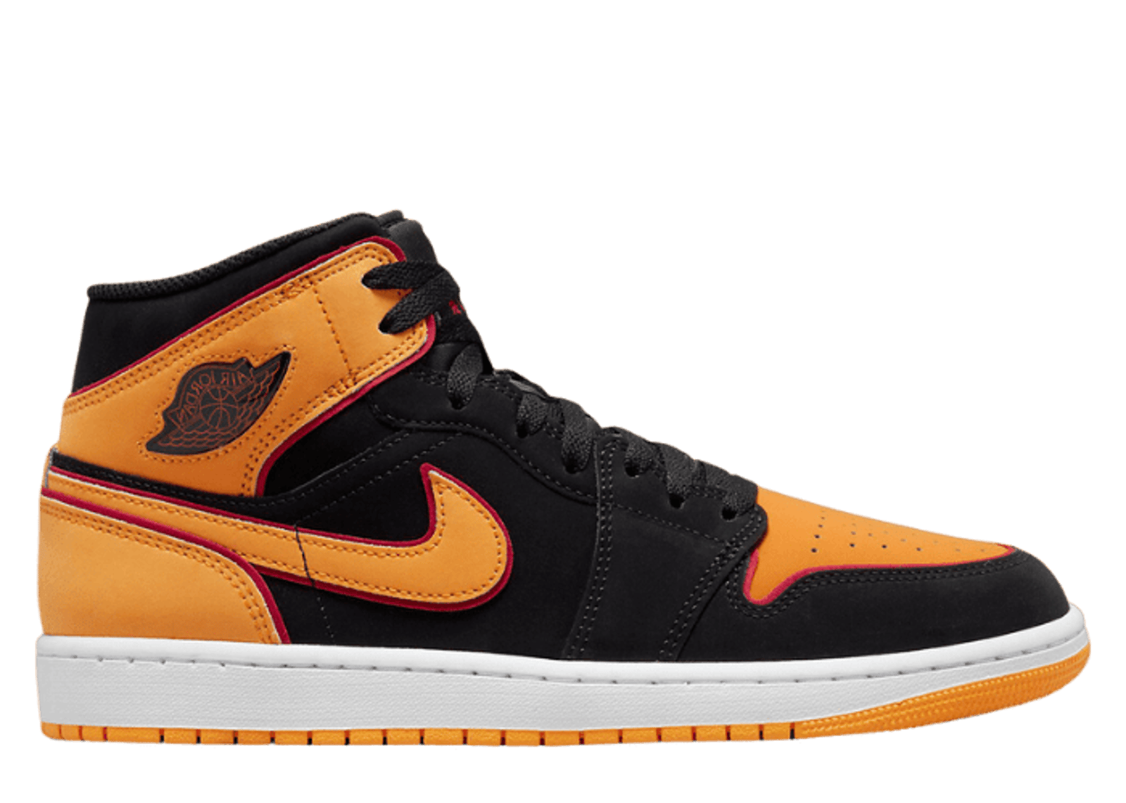 Air Jordan 1 Mid SE Black Vivid Orange Cardinal Red