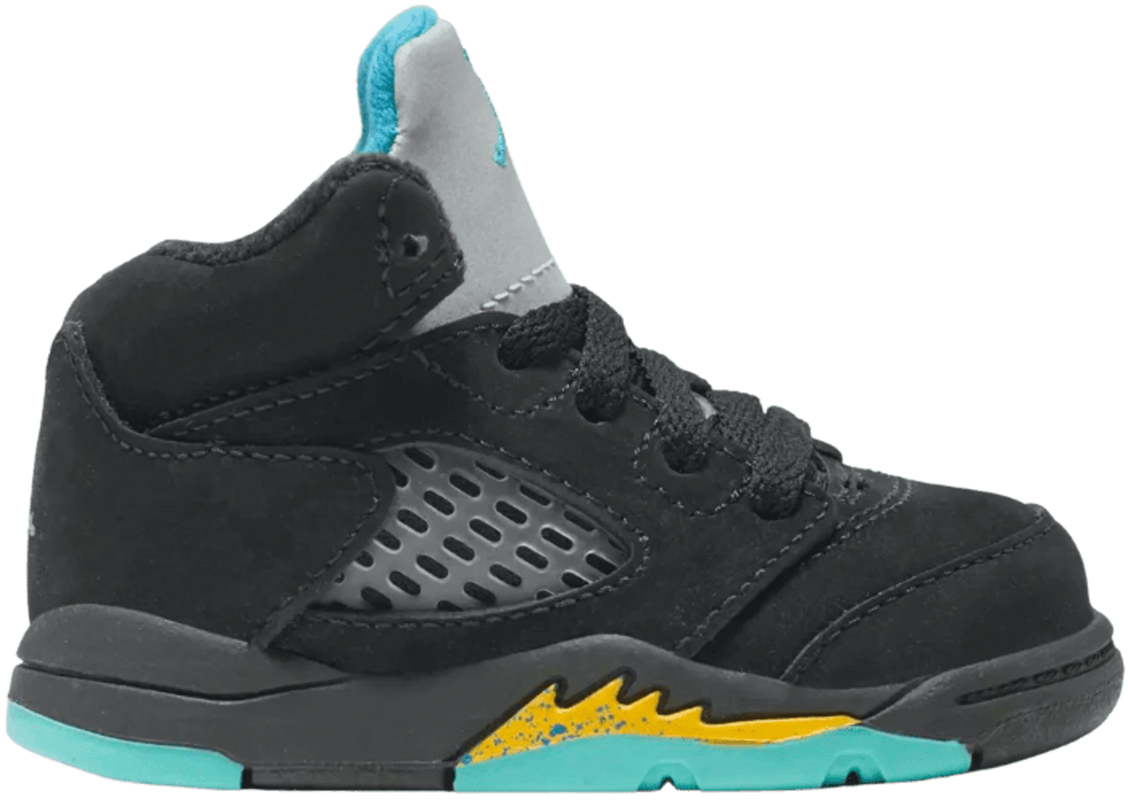 Men's Black Air Jordan Retro 5 Aqua Shoes