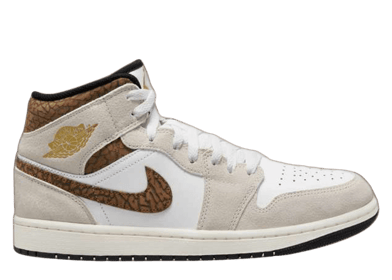 Air Jordan 1 Mid SE Elephant Print Light Orewood Brown