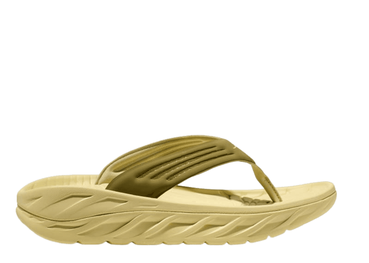Hoka One One Ora Recovery Flip Slide 'Green Moss Celery Root'