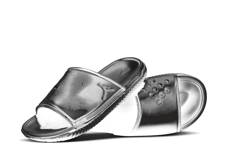Jordan Play Slide 'Black Metallic Silver'