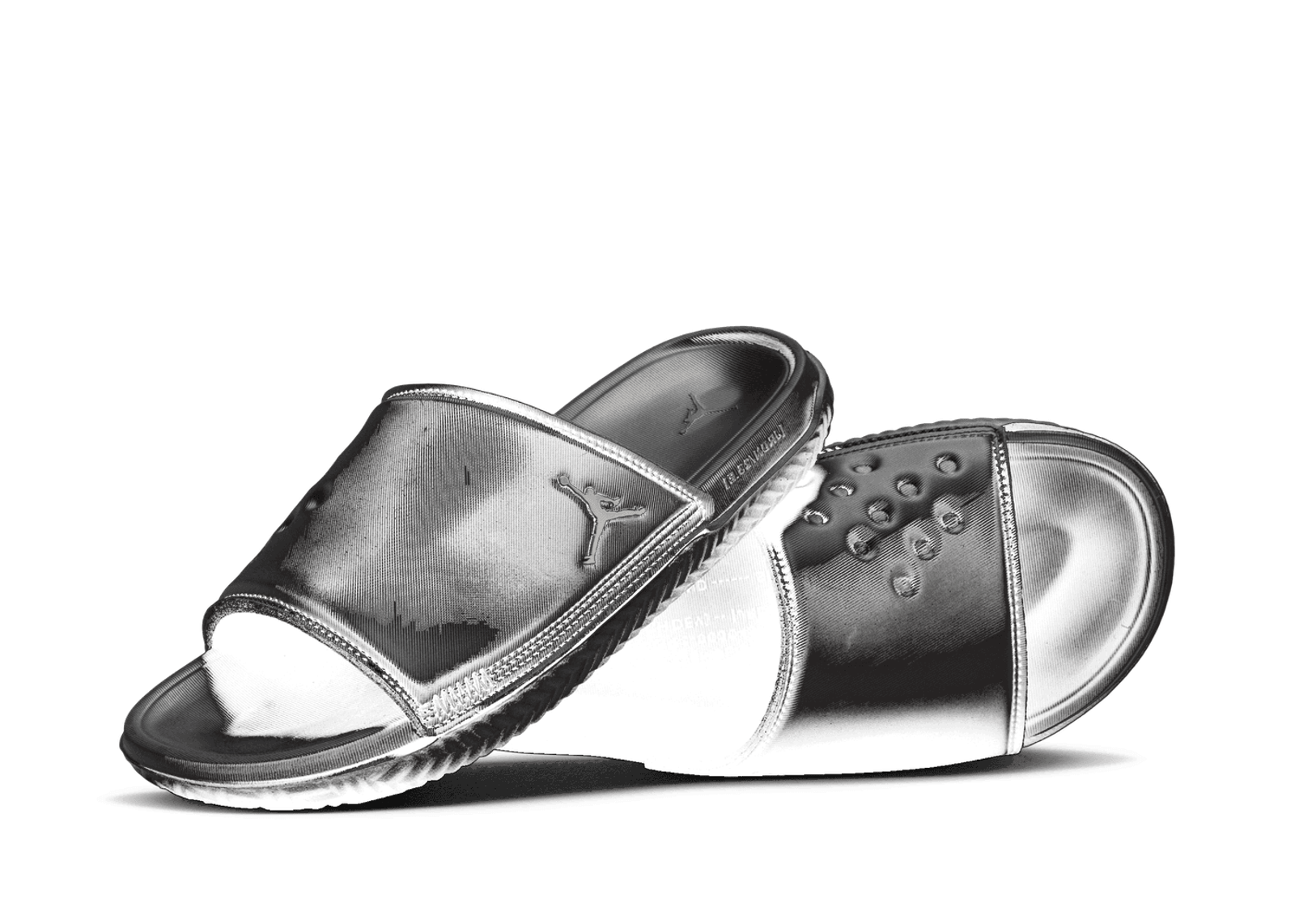 Jordan Play Slide 'Black Metallic Silver'