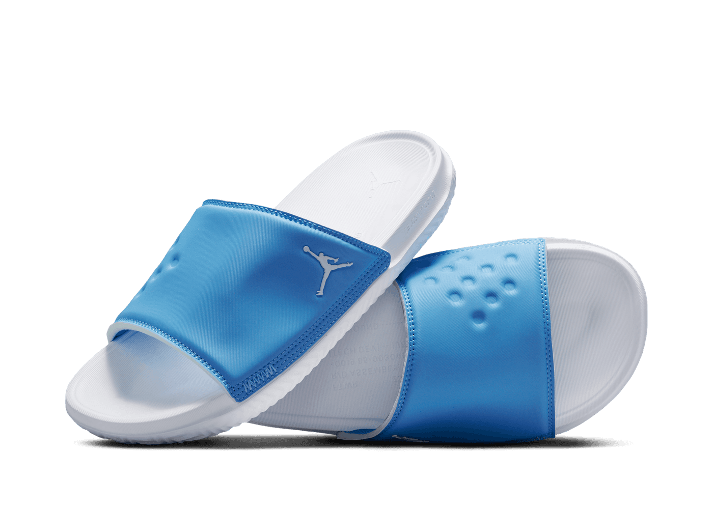 jordan slides blue and white
