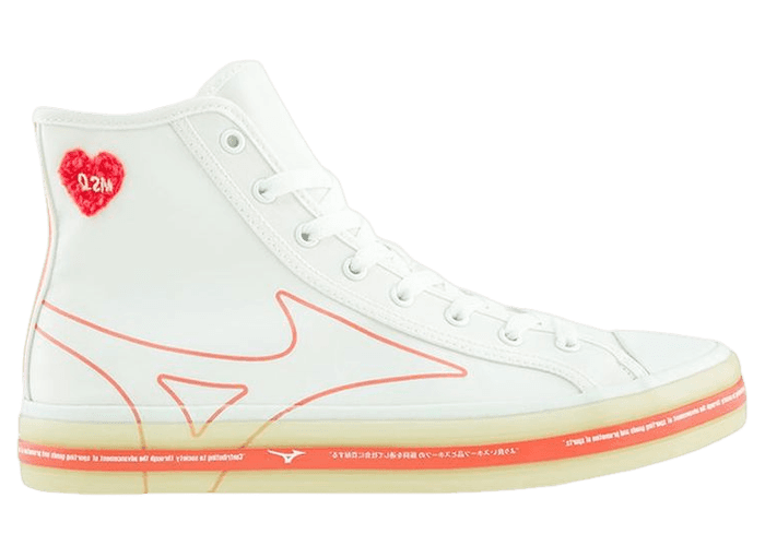 Mizuno Courts Msq High-Top Sneakers White Orange