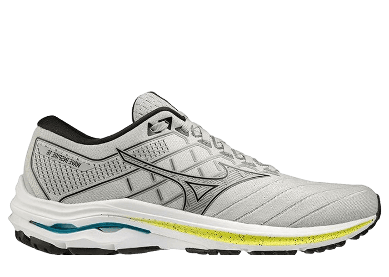 Mizuno Wave Inspire 18 Light Gray Black Yellow