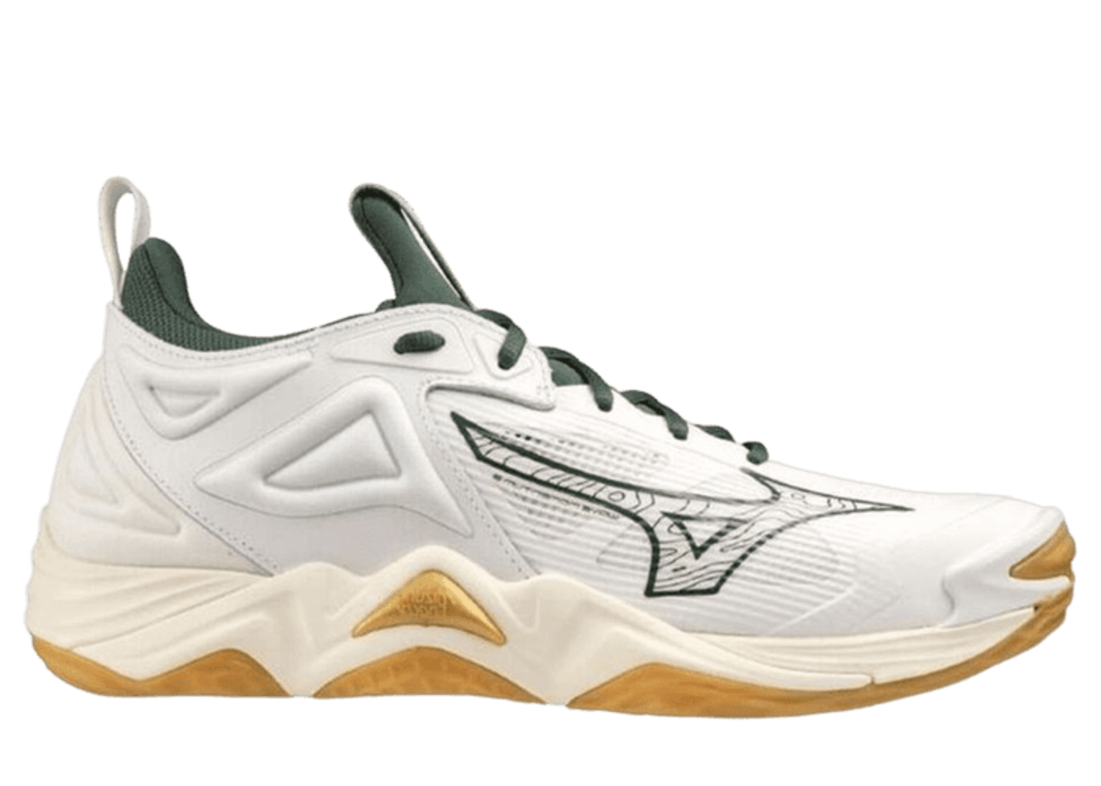 Mizuno Wave Momentum 3 White Green Gold
