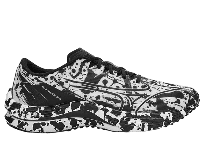 Mizuno Wave Rebellion Flash White Black Splatter - J1GC233604