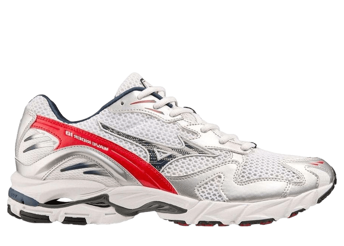 Mizuno Wave Rider 10 Sneakers White Silver Red