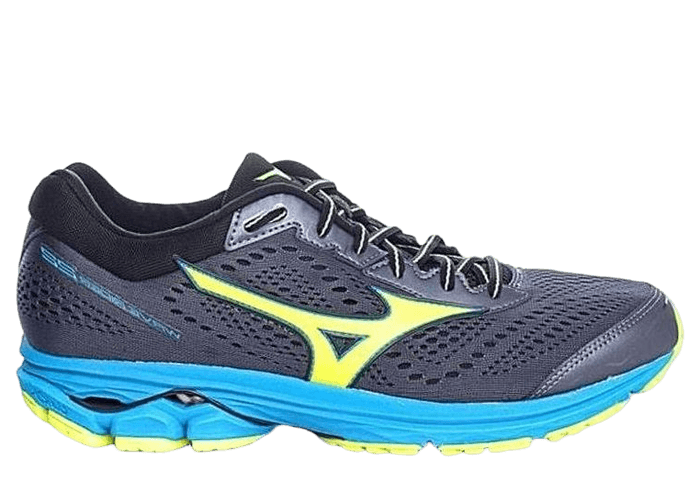Mizuno Wave Rider 22 Low Tops Wear-resistant Black Blue Yellow