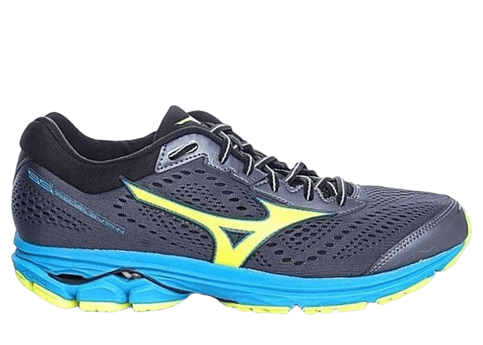 Mizuno Wave Rider 22 Low Tops Wear-resistant Black Blue Yellow