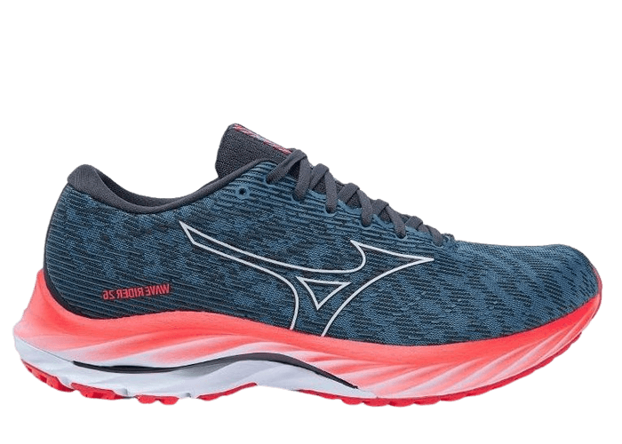 Mizuno Wave Rider 26 Navy Teal Bright Orange