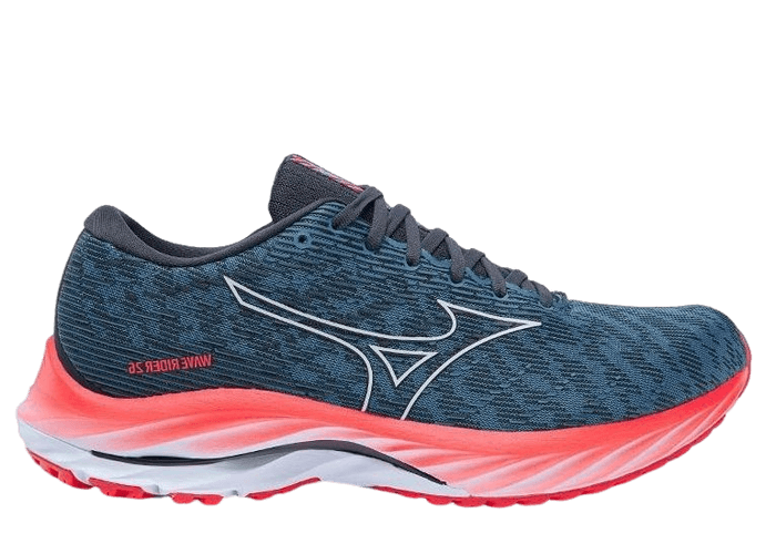 Mizuno Wave Rider 26 Navy Teal Bright Orange