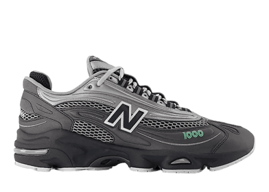 New Balance 1000 Dark Silver Metallic Lime Leaf