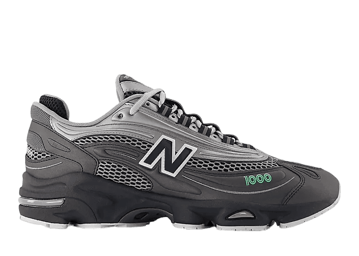 New Balance 1000 Dark Silver Metallic Lime Leaf