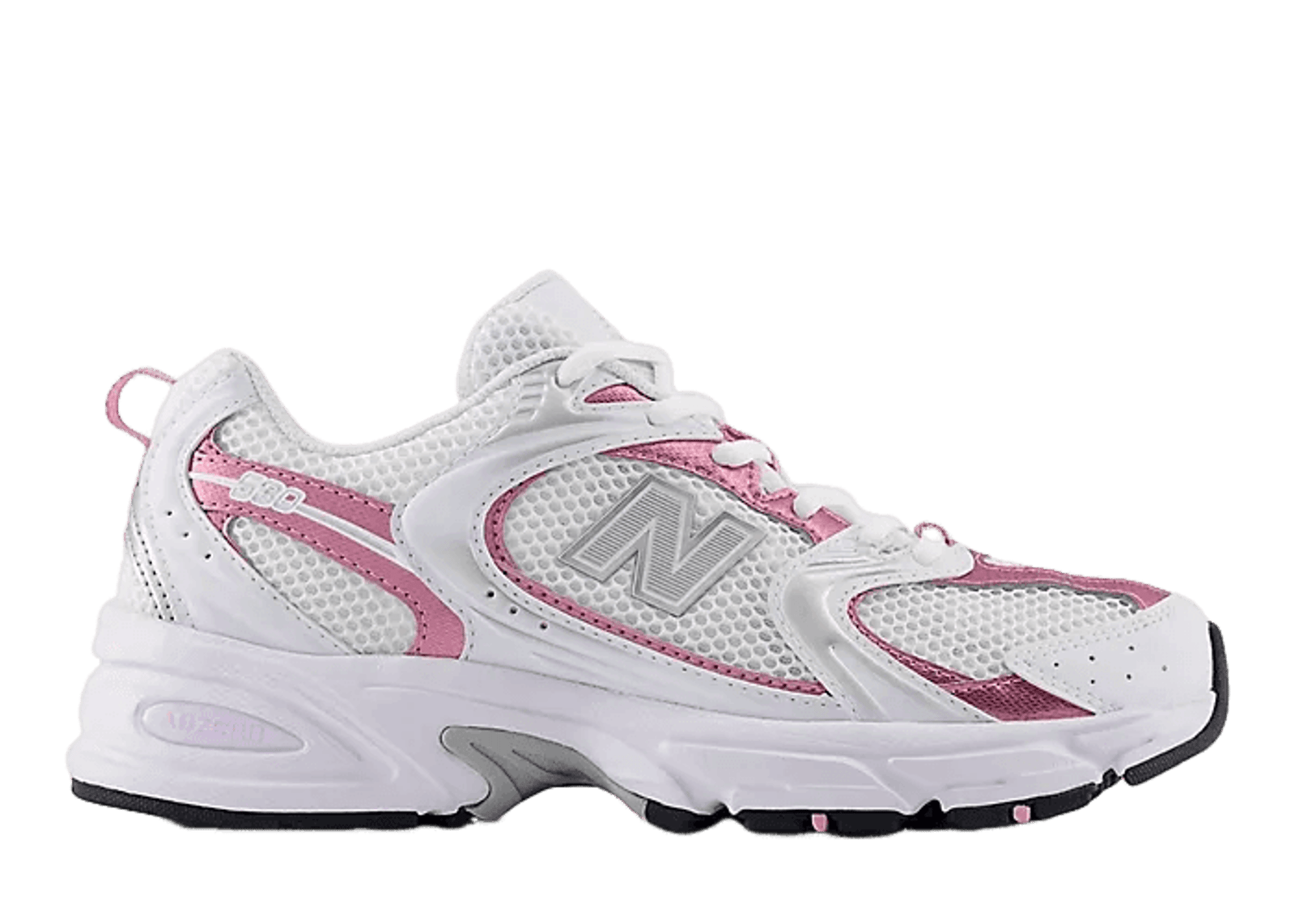 Pink and white new balance clearance