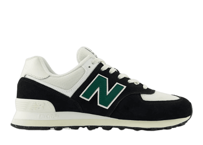 New Balance 574 Black White Green