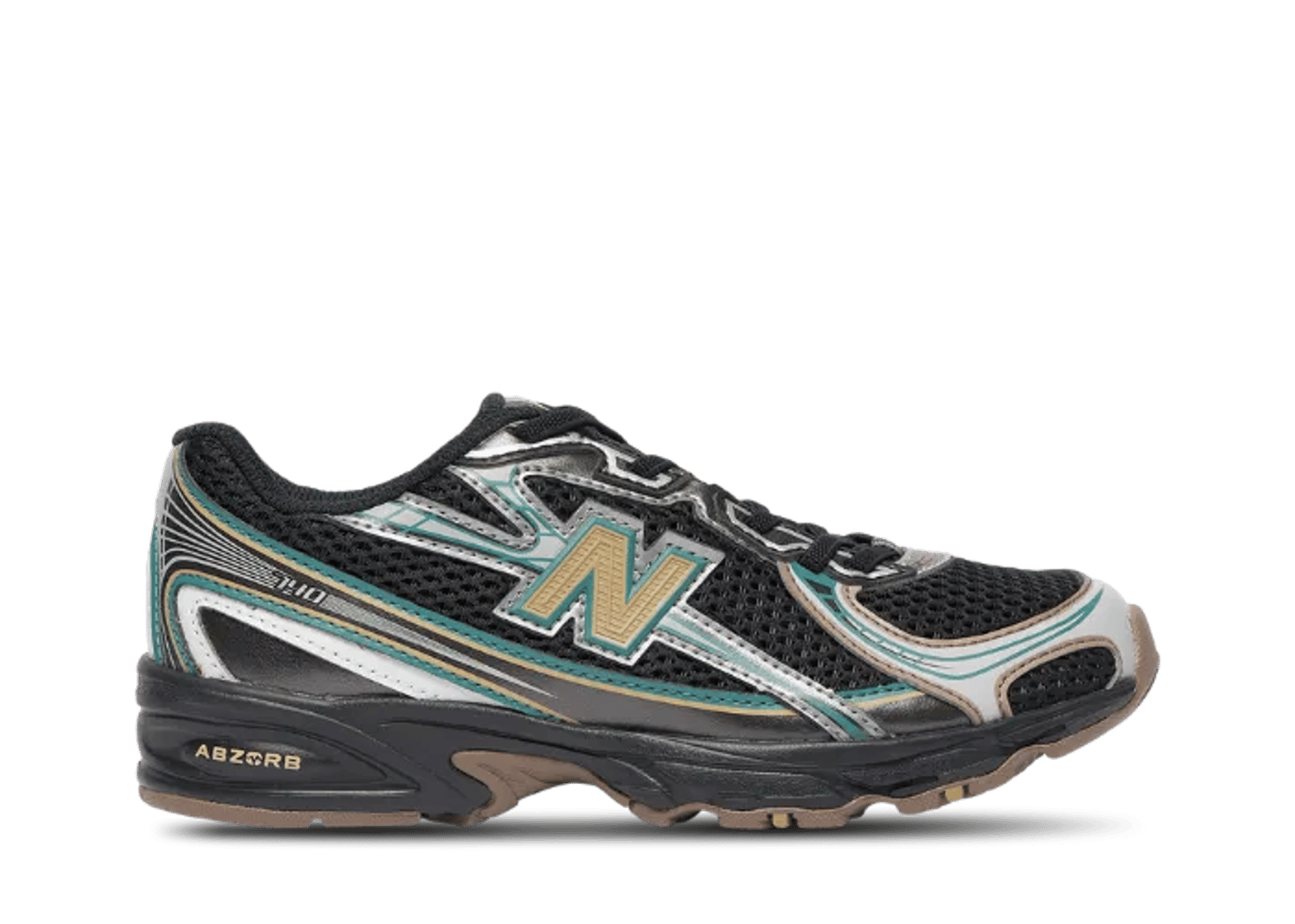 New Balance 740v2 Black Grey Olive (PS)