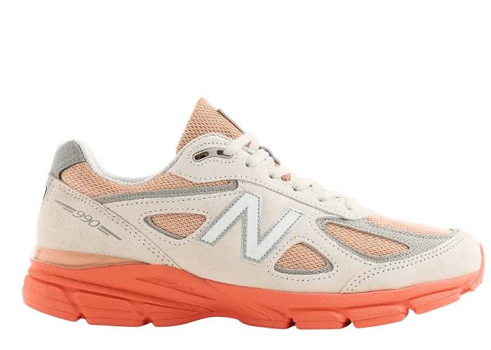 New Balance 990v4 Made in USA Blue Crab Tangerine Heat