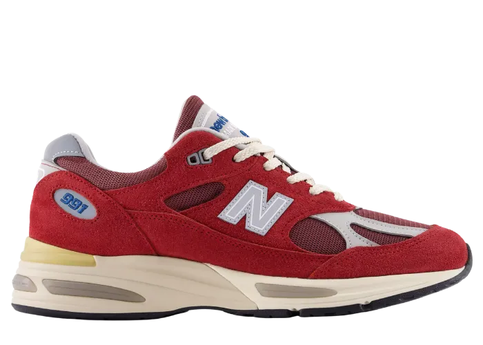 New Balance 991v2 Made in UK Vintage Sports Karanda Red
