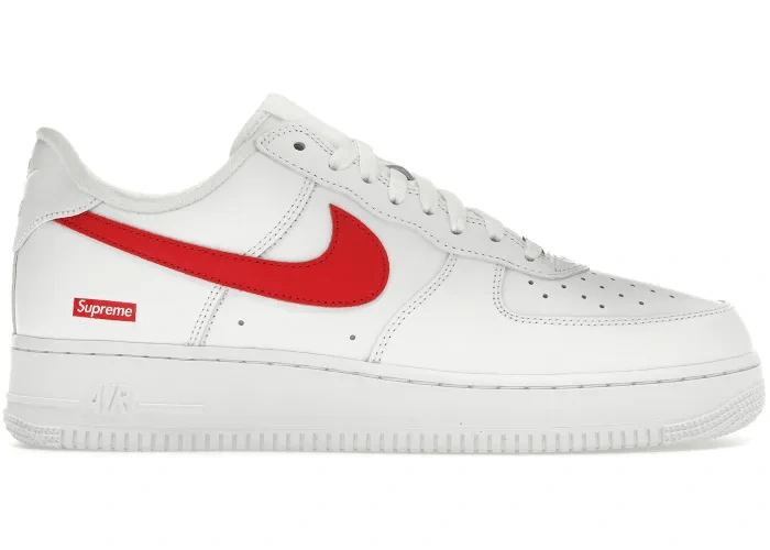 Nike Air Force 1 Low Supreme White Speed Red