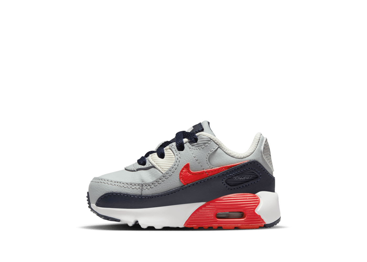 Nike Air Max 90 Leather TD 'Light Smoke Grey Bright Crimson'