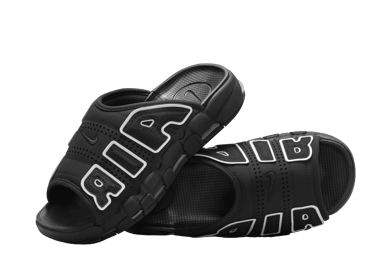 Nike Air More Uptempo Slide ‘Black - Black Sole’