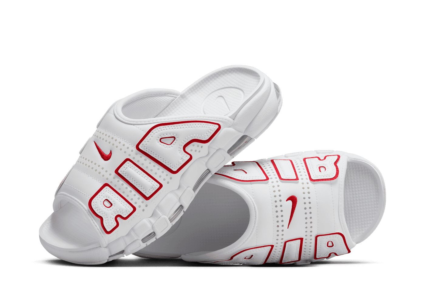 Nike Air More Uptempo Slide 'White University Red' - FD9884-100