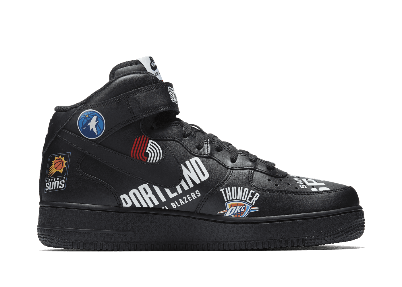 Nike Supreme x NBA x Air Force 1 Mid 07 'Black'
