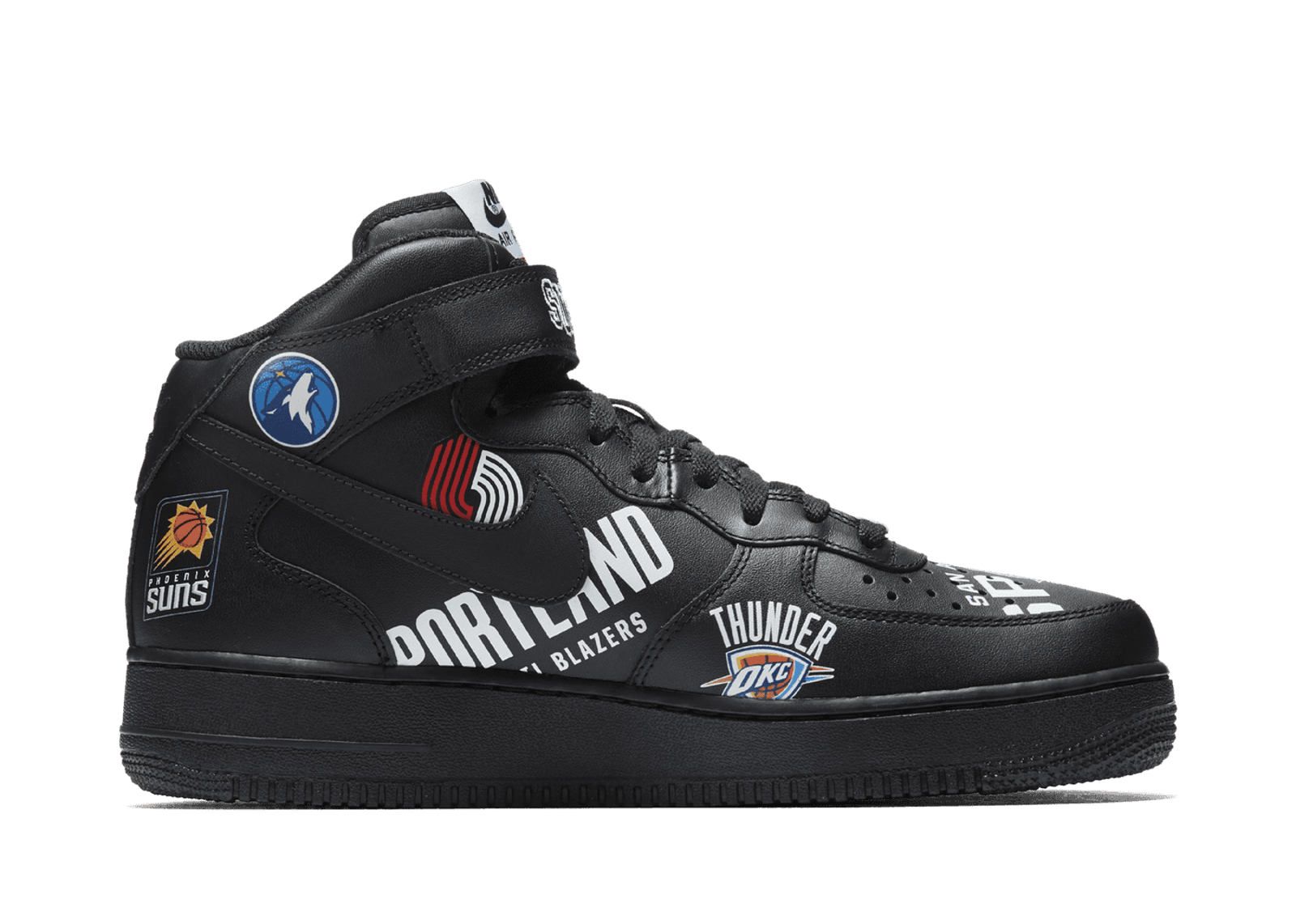 Nike Supreme x NBA x Air Force 1 Mid 07 'Black'