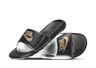 Nike Victori One Slide 'Black Metallic Gold'
