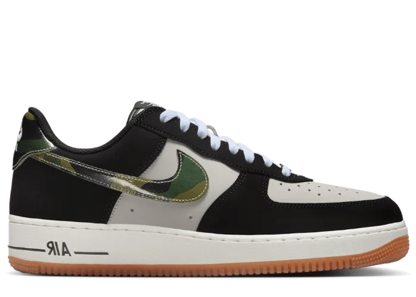 Nike Air Force 1 Low Black Patent Camo Swoosh