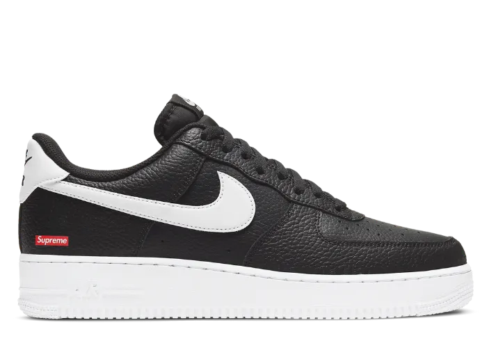 The Supreme x Nike Air Force 1 Low Black White Releases Fall 2025